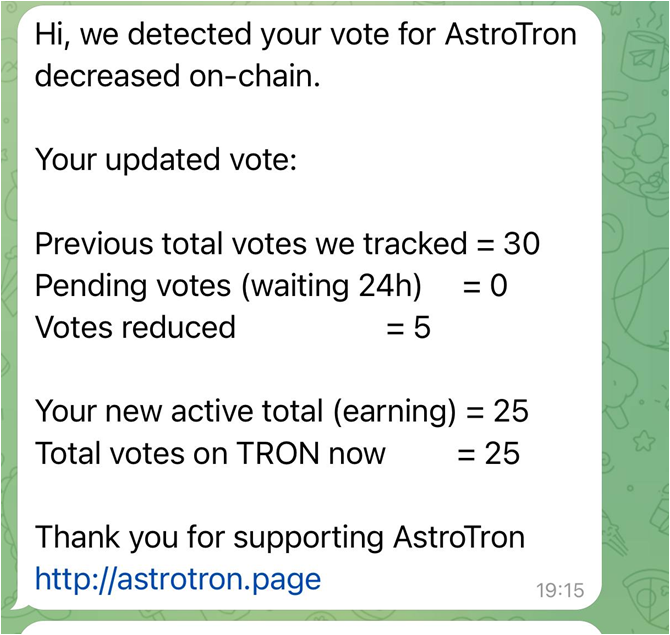 Vote decrease sample