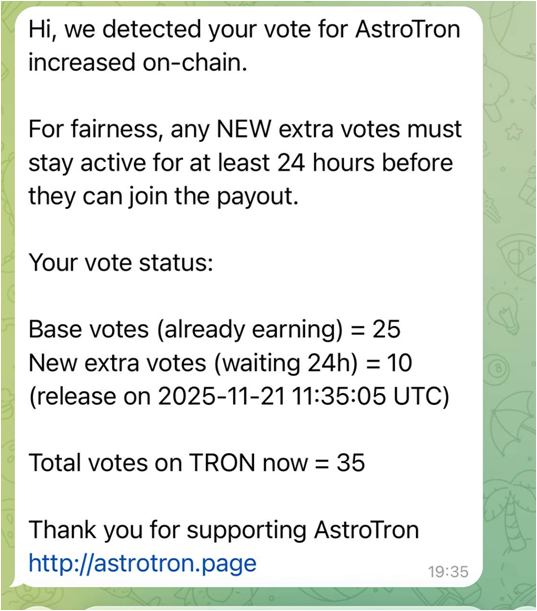 Vote increase sample